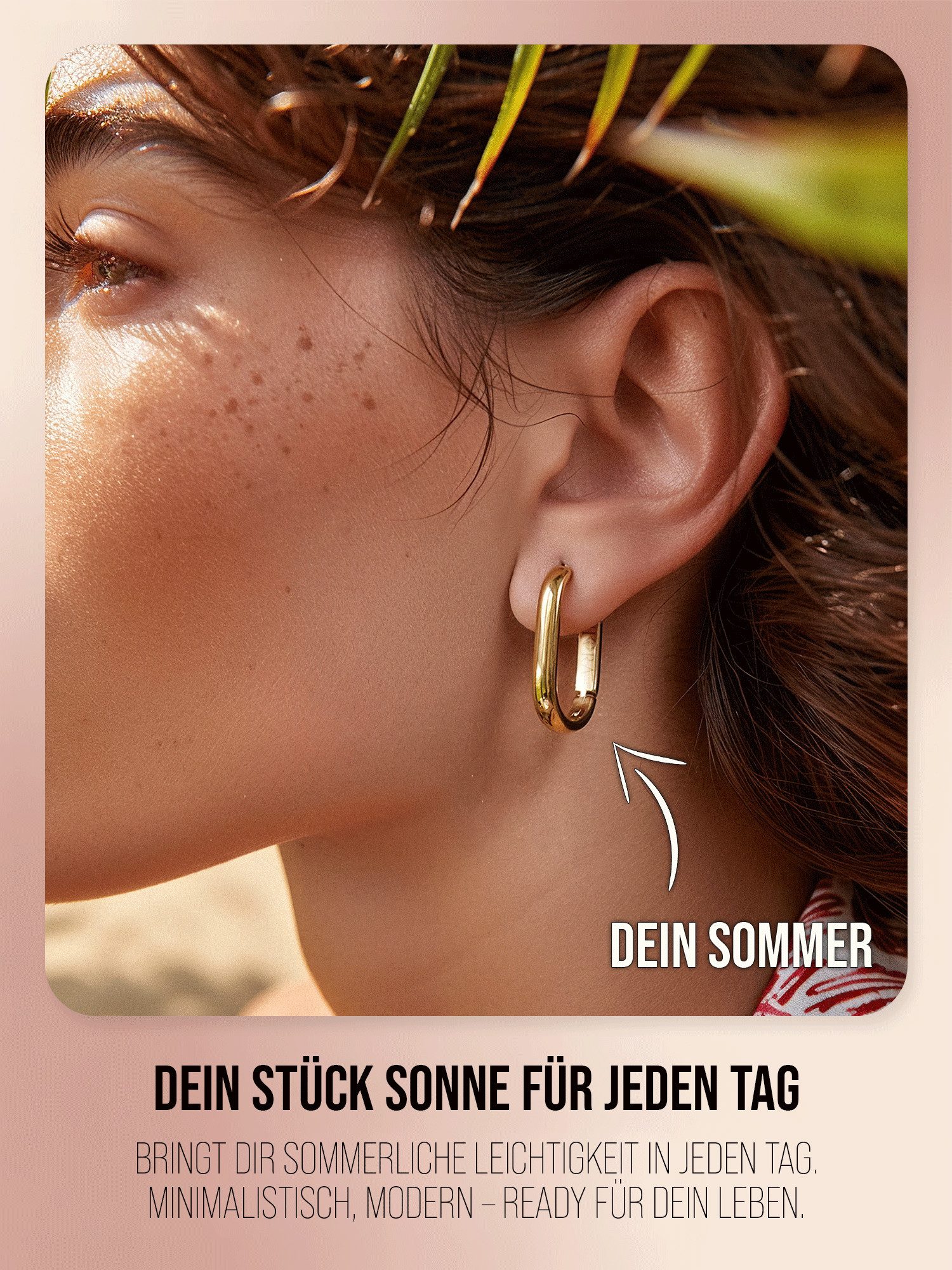 THIORA Paar Creolen Creolen »Helia« Damen, Edelstahl 18k vergoldet, wasserfest, wasserfest, hypoallergen, 25 x 15 mm