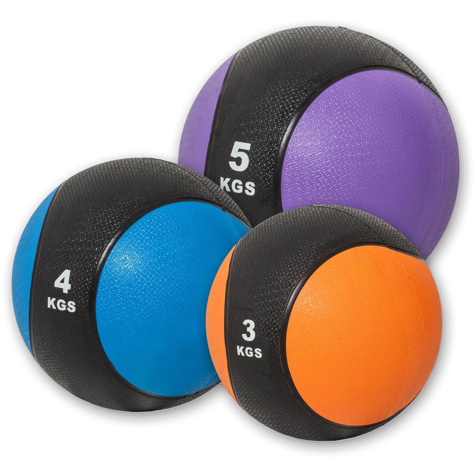 GORILLA SPORTS Medizinball Einzeln/Set, mit griffiger Oberfläche, aus Gummi, Farbwahl - Slam Ball Bunt