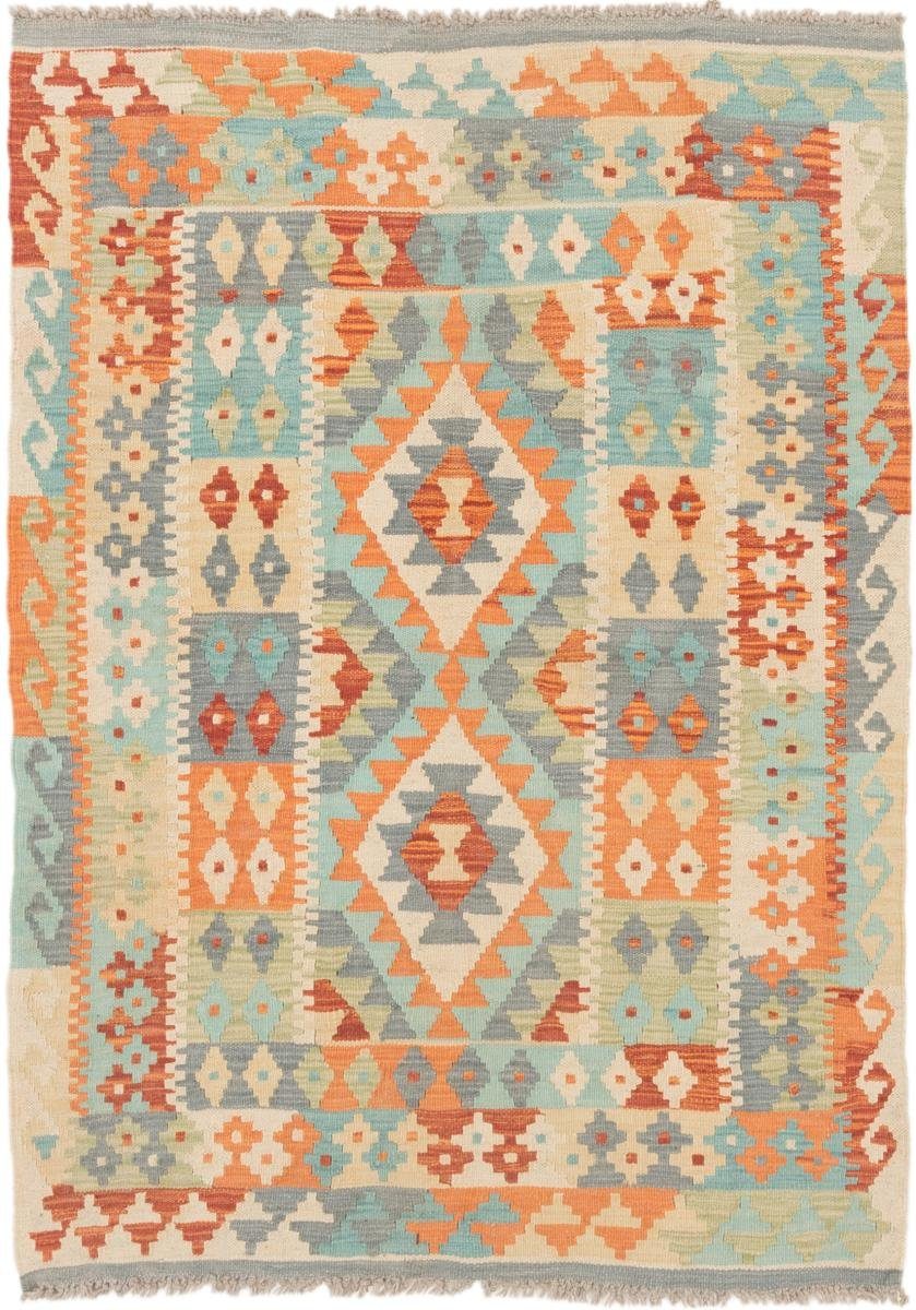 Orientteppich Kelim Afghan 105x144 Handgewebter Orientteppich, Nain Trading, rechteckig, Höhe: 3 mm