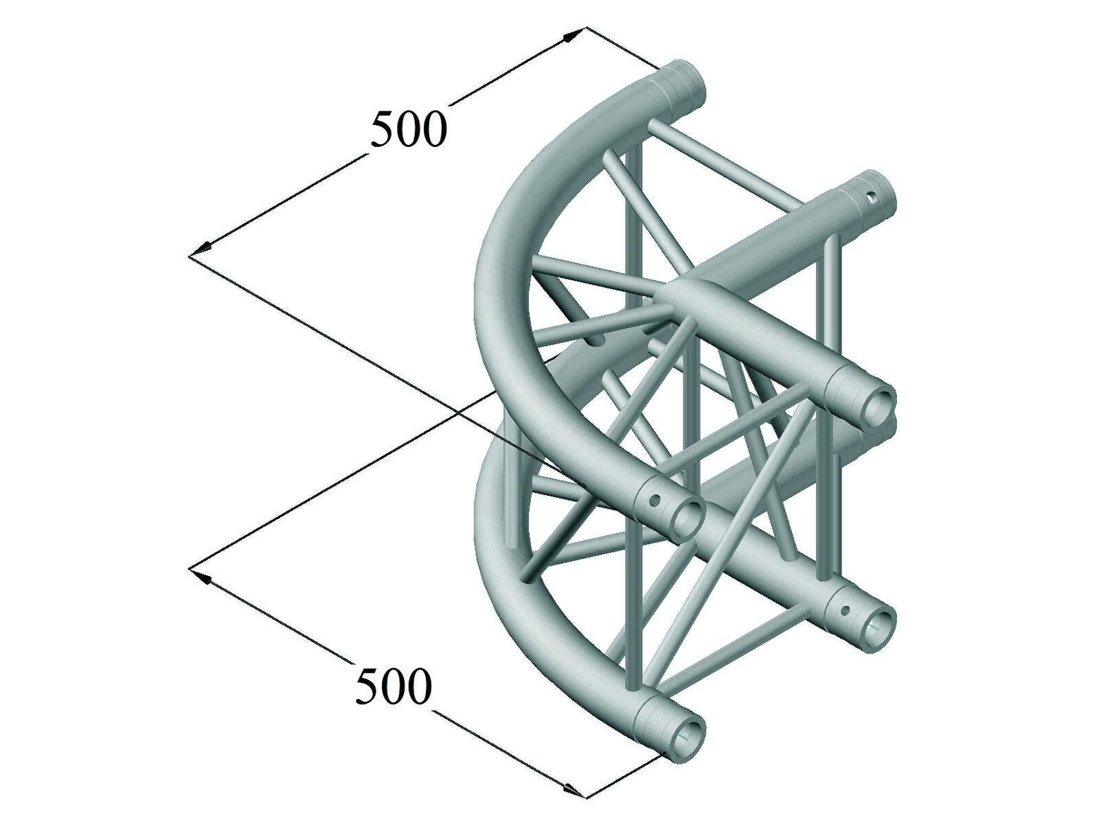 Thumbnail - Alutruss Rahmentraverse ALUTRUSS QUADLOCK S6082C-21R 2-Wege-Ecke 90°
