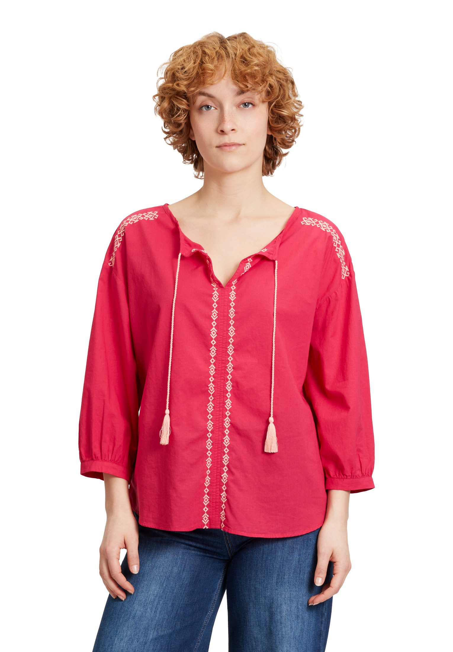 Schlupfbluse Cartoon Tunika-Bluse mit Stickerei