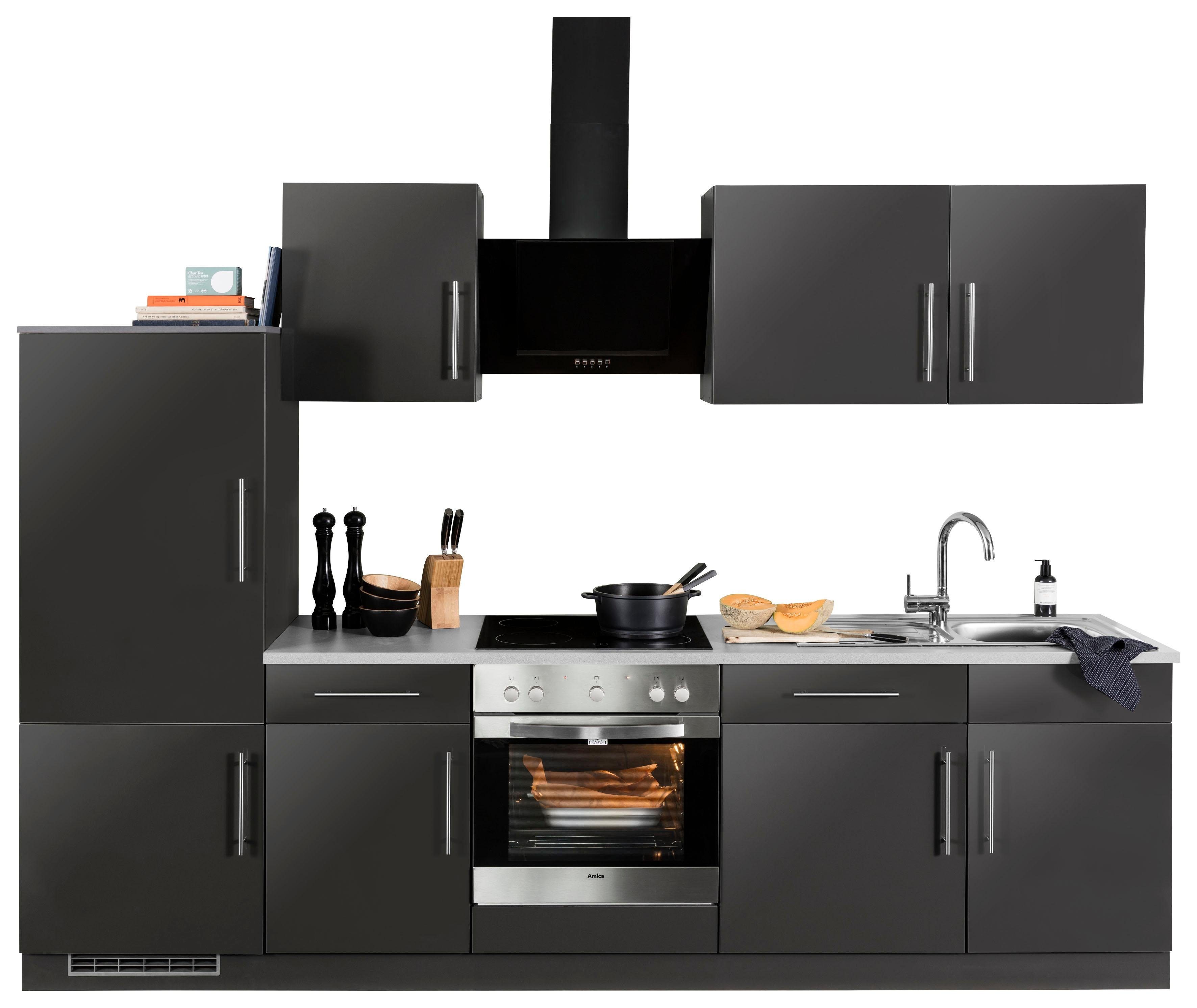 wiho Küchen Küchenzeile Cali, mit E-Geräten, Breite 280 cm
