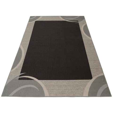 Teppich Loures, THEKO, rechteckig, Höhe: 6 mm, Kurzflor, mit moderner Bordüre, ideal im Wohnzimmer & Schlafzimmer
