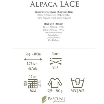 Pascuali 3 x 50g Pascuali Alpaca Lace 100% Alpakawolle (Babyalpaka) zum Stricken und Häkeln Häkelwolle