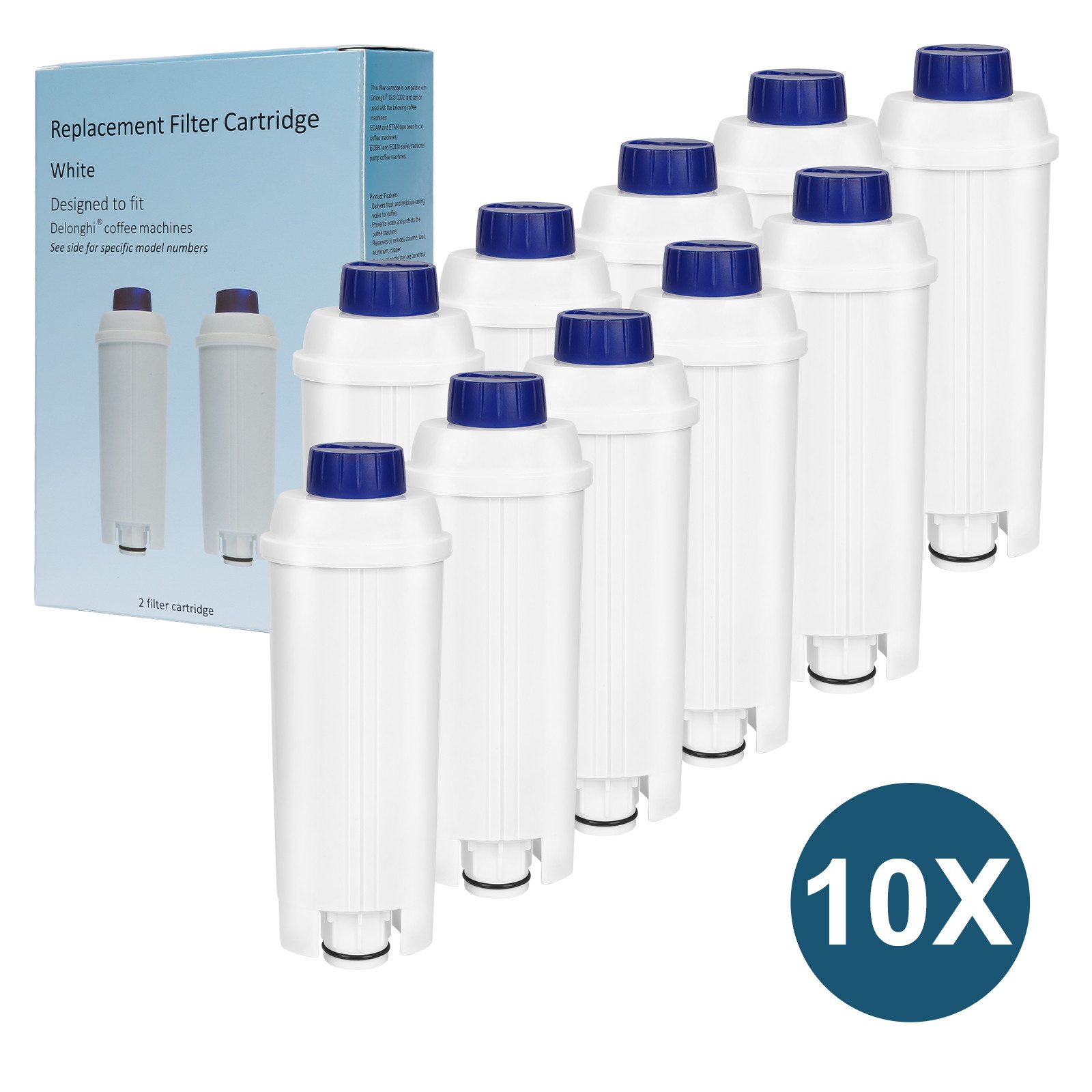 Clanmacy Wasserfilter 2-10x Wasserfilter für Delonghi kompatibel für DLSC002 ECAM ETAM