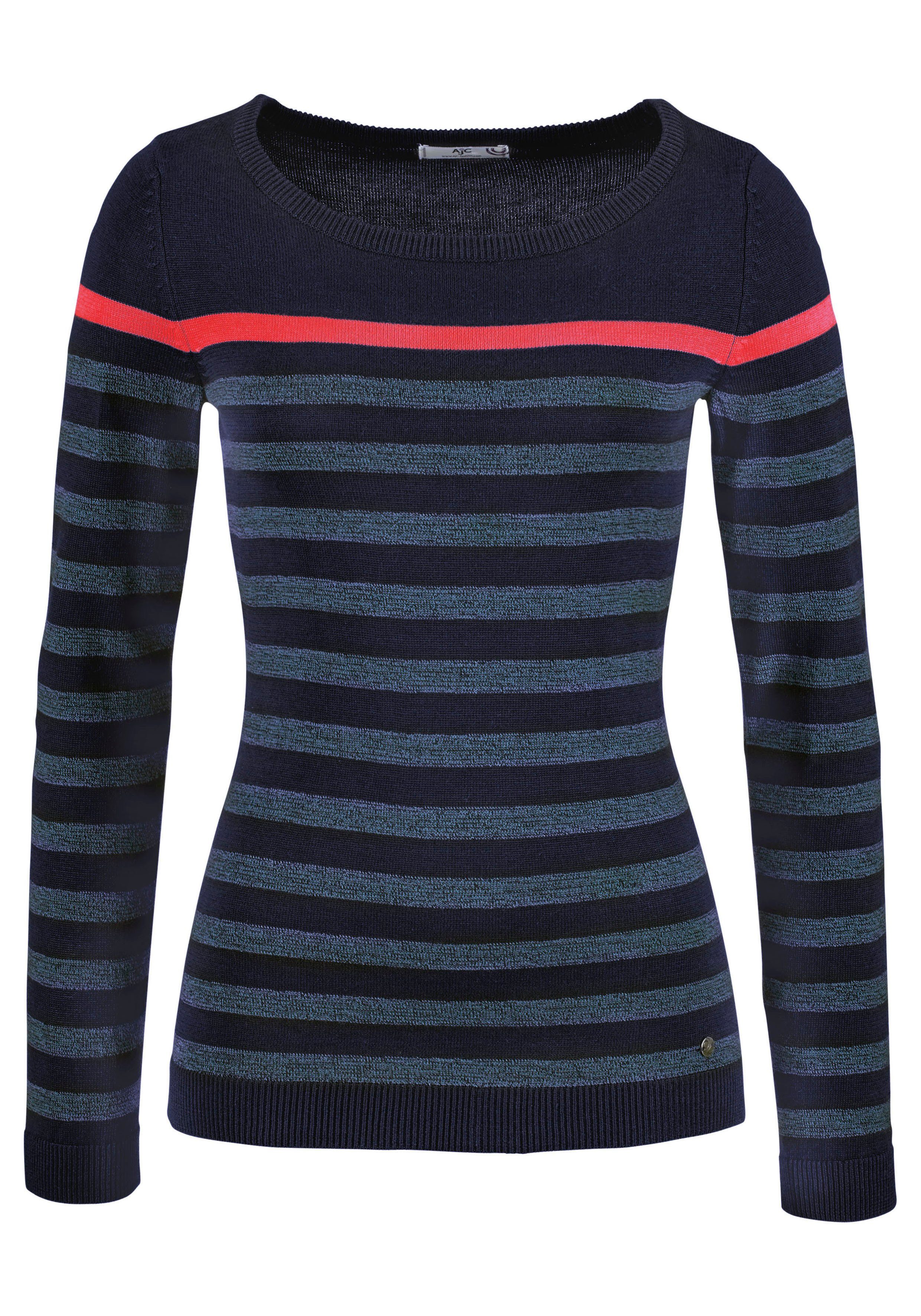 AJC Strickpullover mit modischen Kontraststreifen. Reduzierter Preis € 24,49. Unverbindliche Preisempfehlung € 34,99, (€ 24,49 pro 1 Stk)