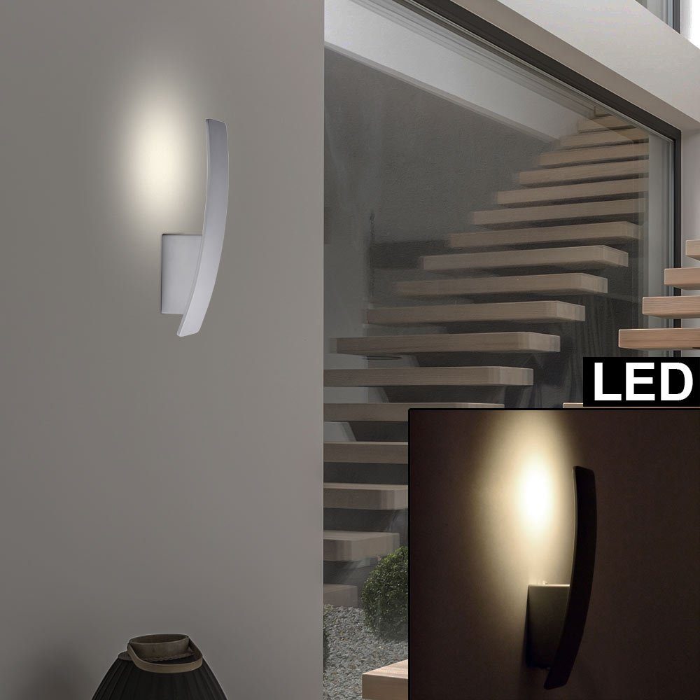 Wand LED verbaut, 2er Treppen Beleuchtung LED-Leuchtmittel Wandleuchte, Warmweiß, Set LED Haus Lampen etc-shop fest Zimmer Wohn ALU