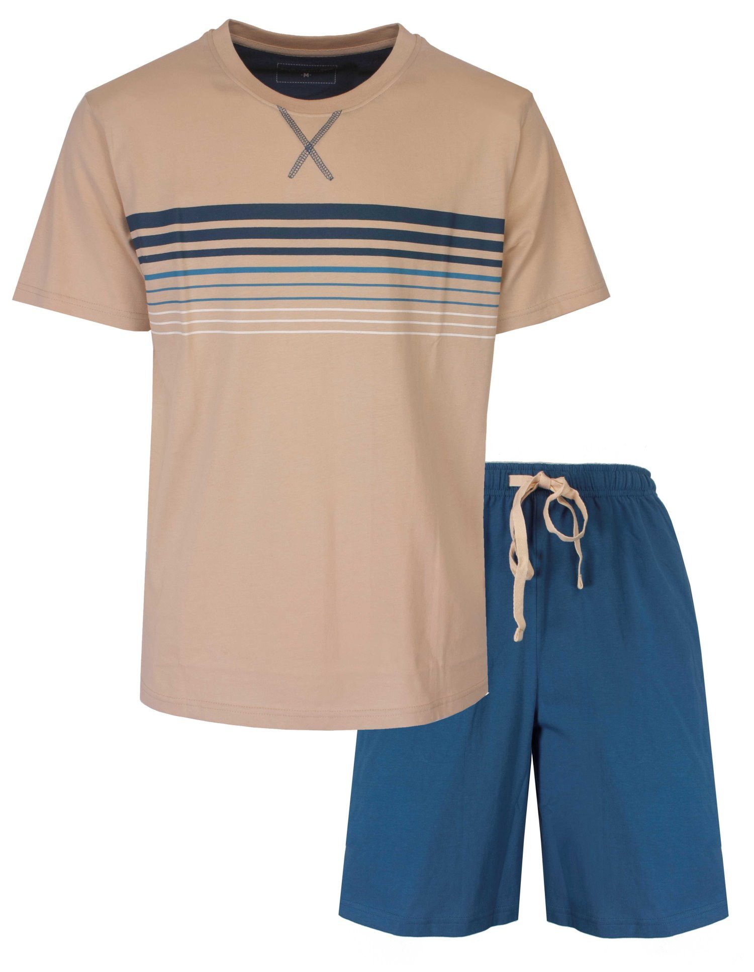 M.E.Q. Shorty Herren Pyjama kurz (2 tlg) Baumwolle