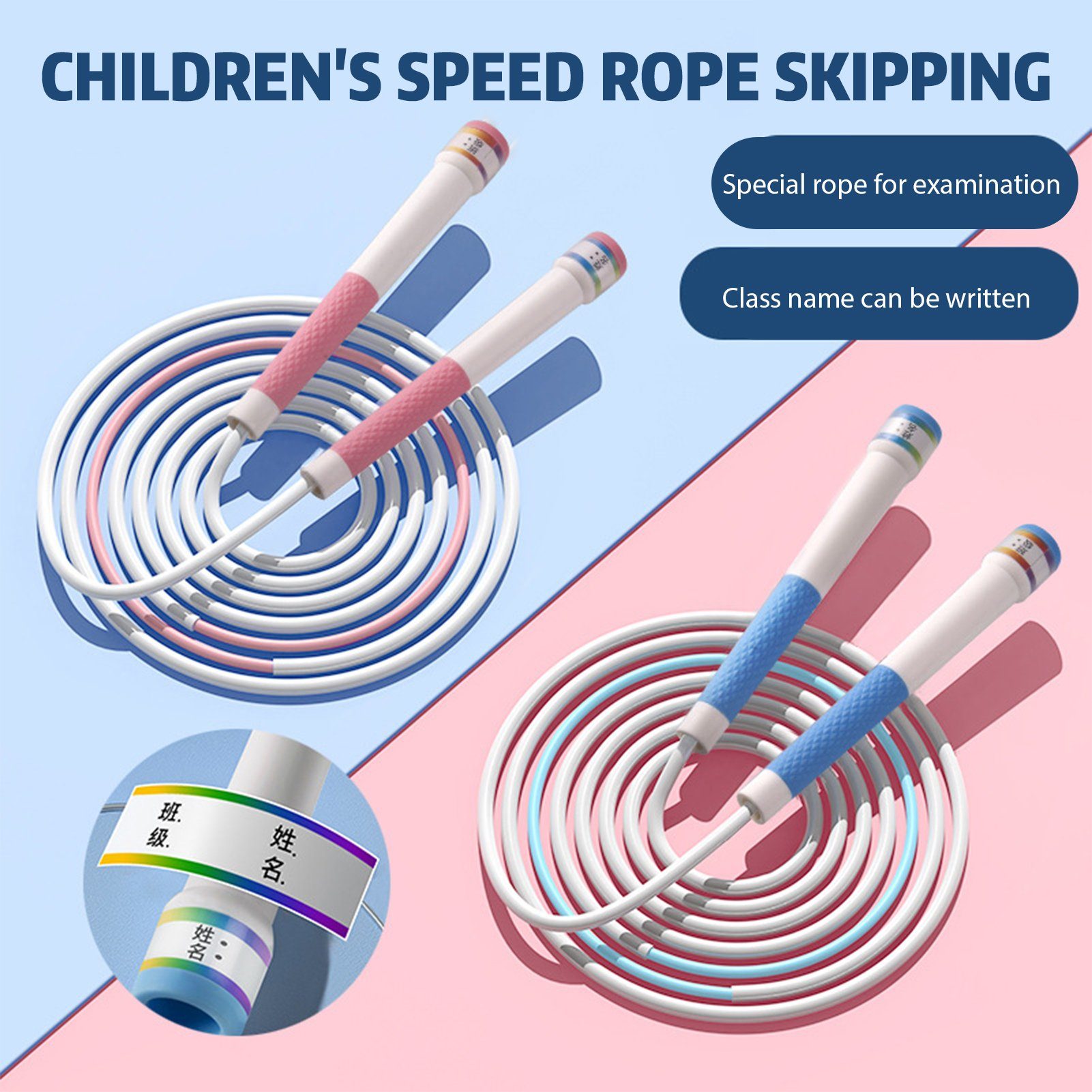 Für Leicht, Kinder, Springseil Blusmart Speed-Jumps-Seil, Geschenk Kein Knoten, Springseil pink Blau/Rosa