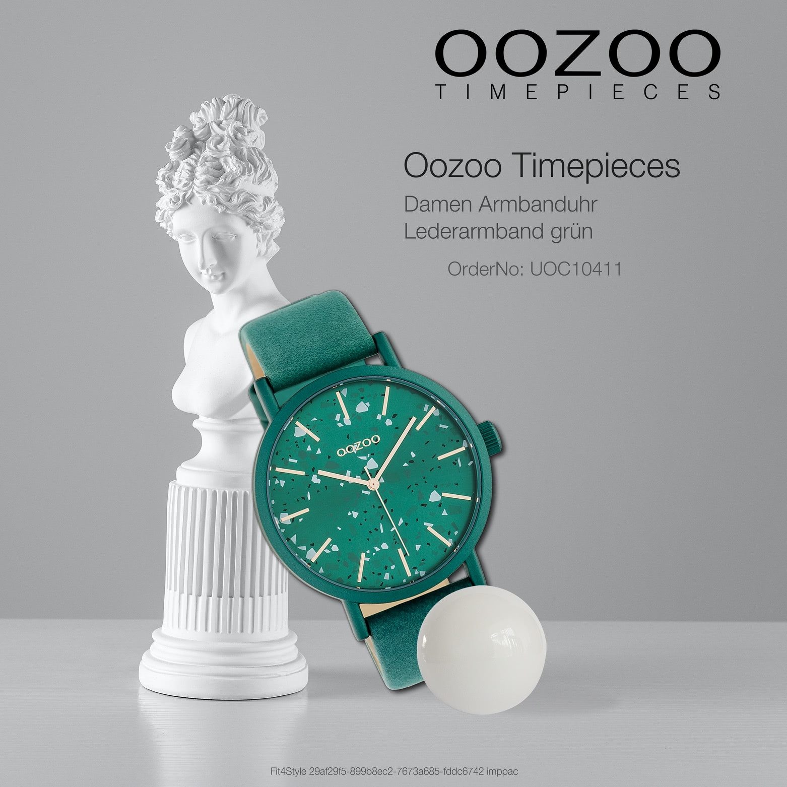 OOZOO Quarzuhr Oozoo Damen Armbanduhr Timepieces Analog, (Analoguhr), Damenuhr rund, groß (ca. 42mm), Lederarmband grün, Fashion