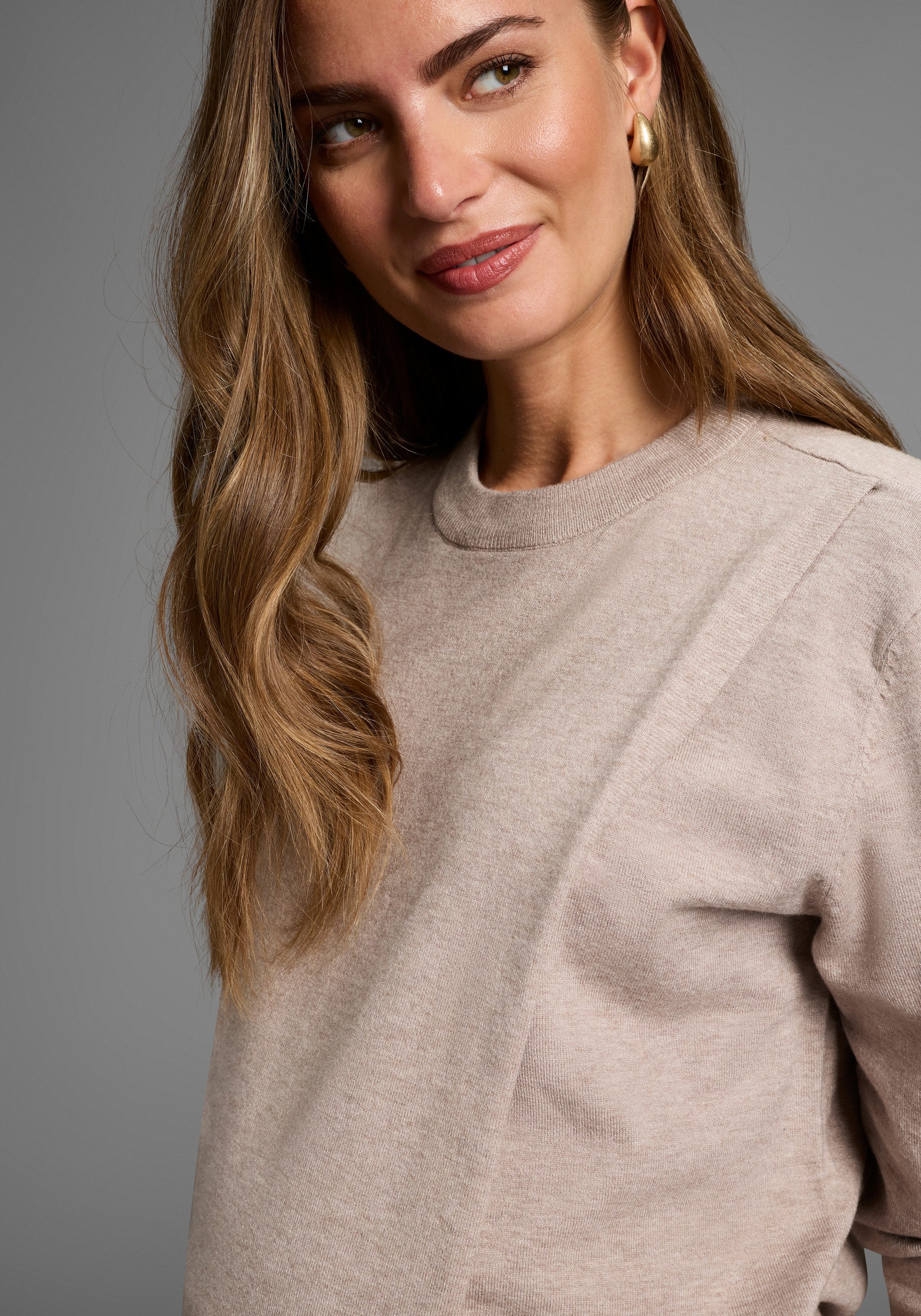 Neun Monate Strickpullover Pullover für Schwangerschaft und Stillzeit Umstands-Pullover mit praktischer Öffnung zum Stillen