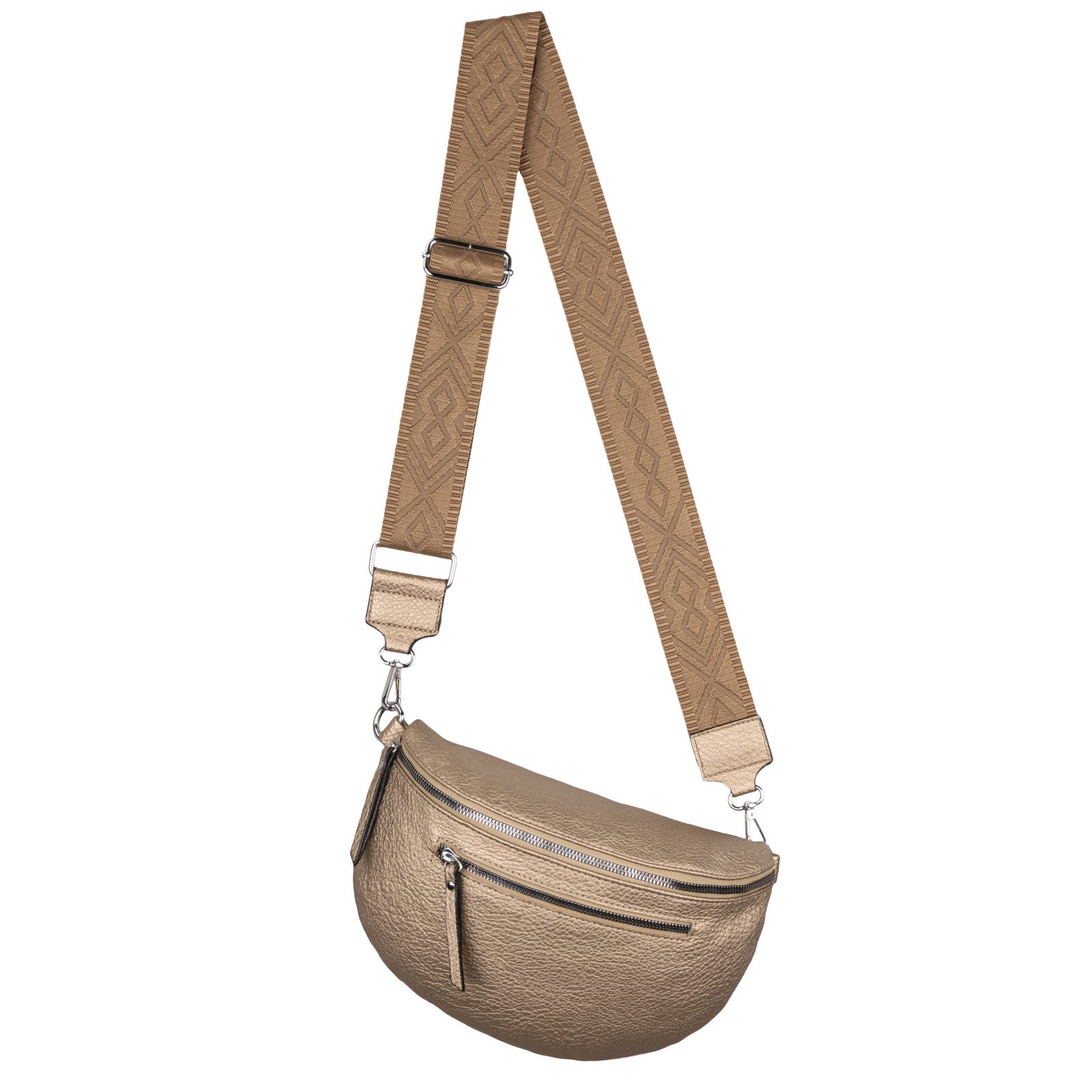 EAAKIE Gürteltasche Bauchtasche Umhängetasche Crossbody-Bag Kunstleder Italy-Design, als Schultertasche, CrossOver, Umhängetasche tragbar