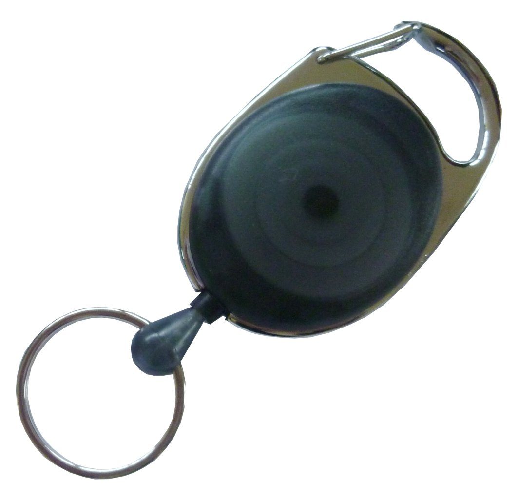 (100-tlg), / Jojo Transparent Ausweisclip Metallumrandung, Kranholdt Schlüsselring Ausweishalter Form / Schlüsselanhänger Schwarz ovale