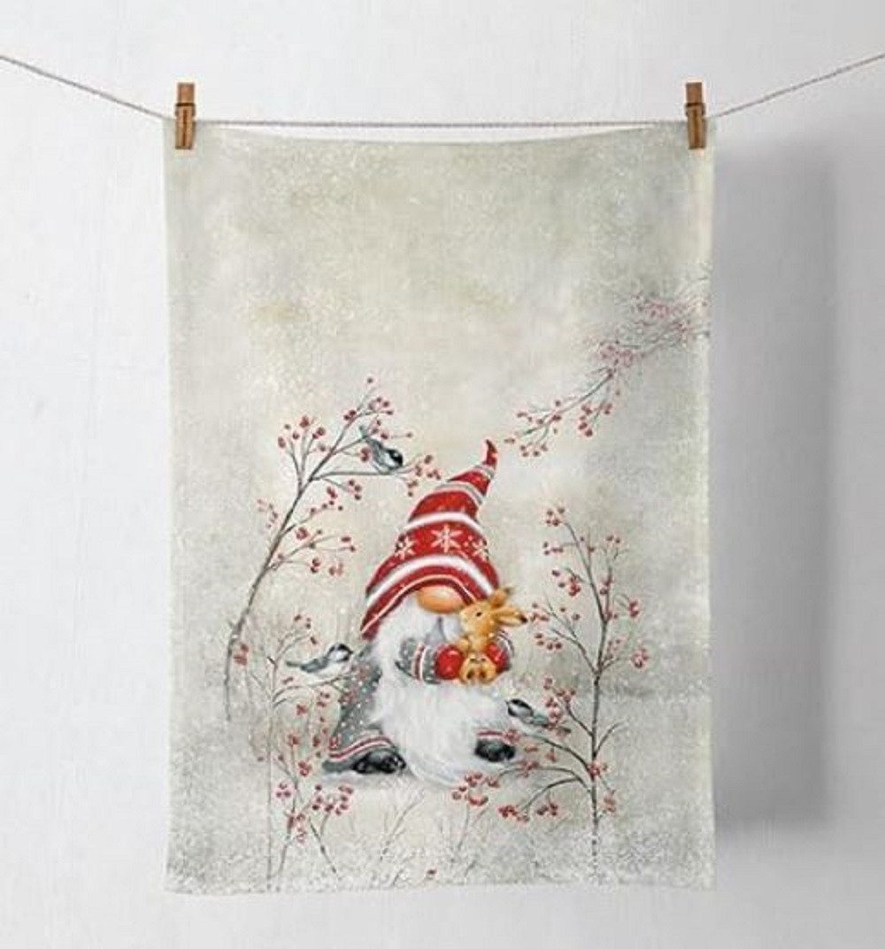 Ambiente Luxury Paper Products Geschirrtuch Vogel, Blumen, Planzen, Tiere, Tuch Motiv ca. 50x70cm, Baumwolle, (1-tlg), Küchentuch, Sommer, Frühling, Herbst, Winter Design