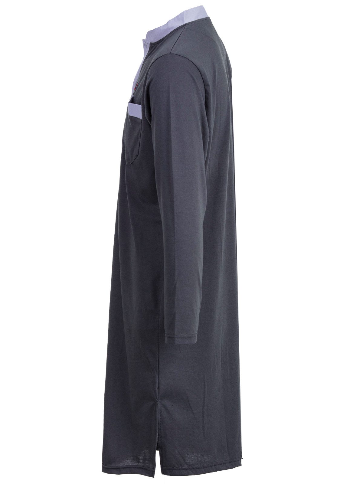 Henry Terre Nachthemd Nachthemd Langarm - Stehkragen Unifarben günstig online kaufen