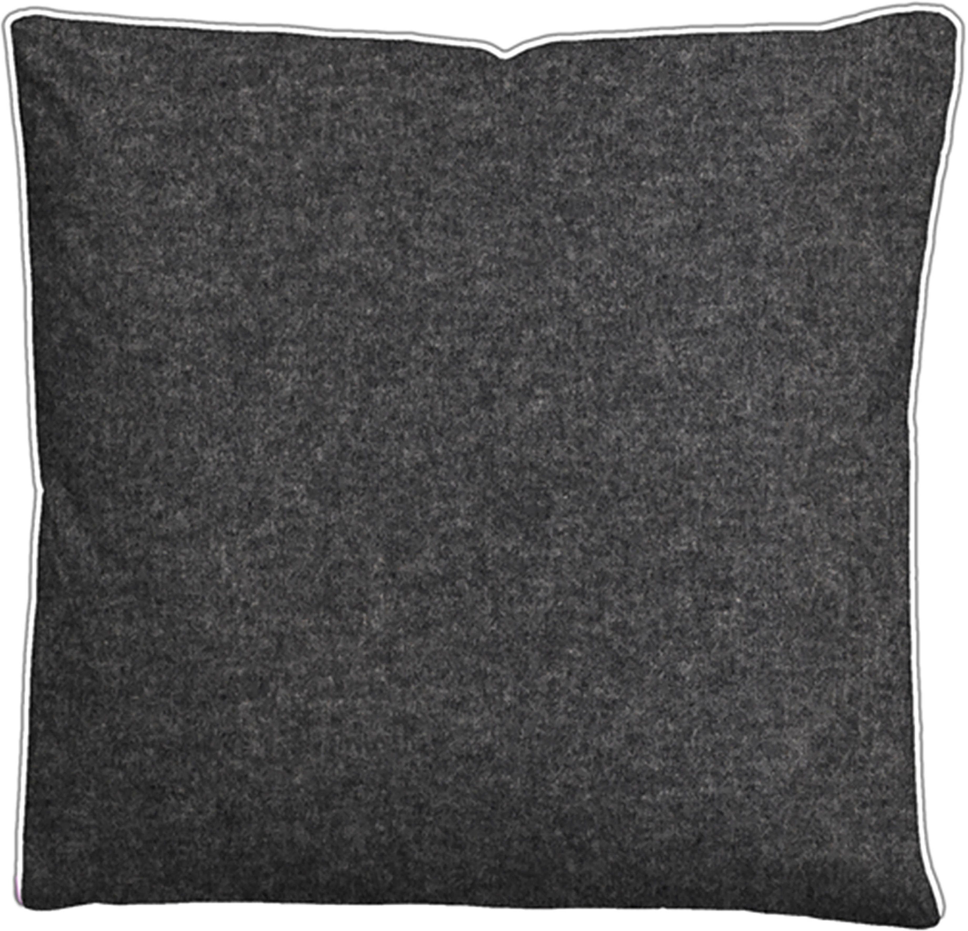 Biberna Kissenbezug HERMAL Melange Flanell uni, mit Reißverschluss, Wendekissenbezug, (1 Stück), Feinflanell, Made in Germany zertifiziert, kuschelig weich, mit Paspel