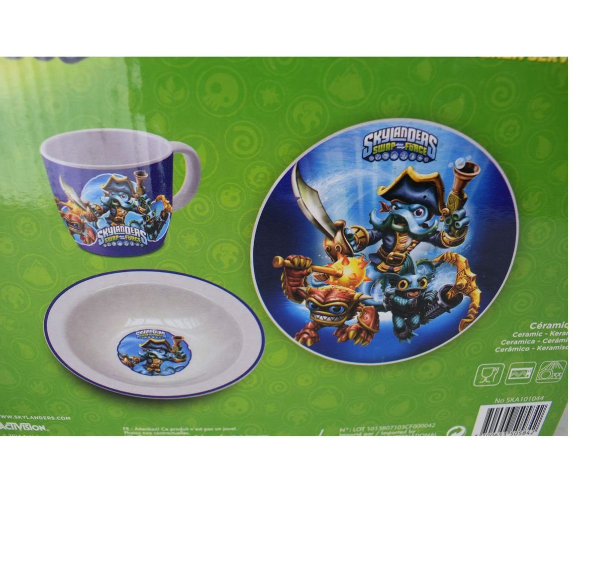 Geschirr-Set Skylanders Geschenkset Force 3teilig Keramik Kinder, Porzellan Geschirrset Swap