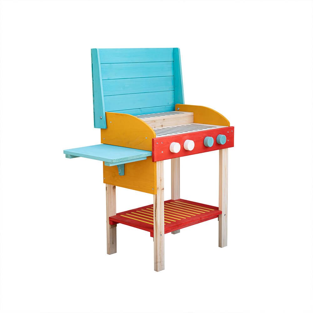 HOME DELUXE Kinder-Grill Spielgrill aus Holz TASTY - 67 x 33 x 75 cm, wasserbasierte Lackierung, Matschküche, Kinderküche