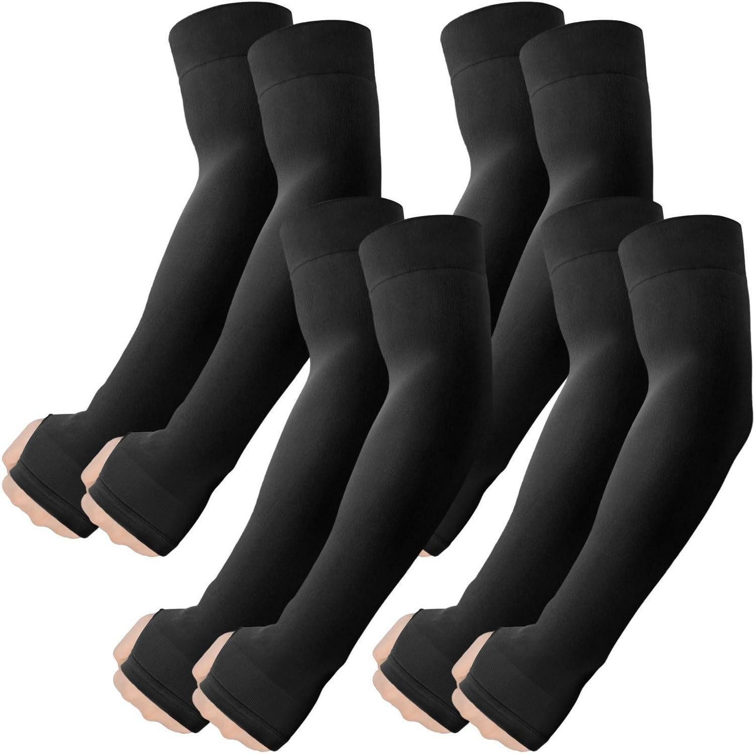 LuxusKollektion Armstulpen Armstulpen mit Daumenloch UV-Schutz Kühlung Schwarz