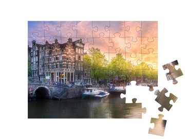 puzzleYOU Puzzle Fluss Amstel, Amsterdam, Niederlande, 48 Puzzleteile, puzzleYOU-Kollektionen Amsterdam