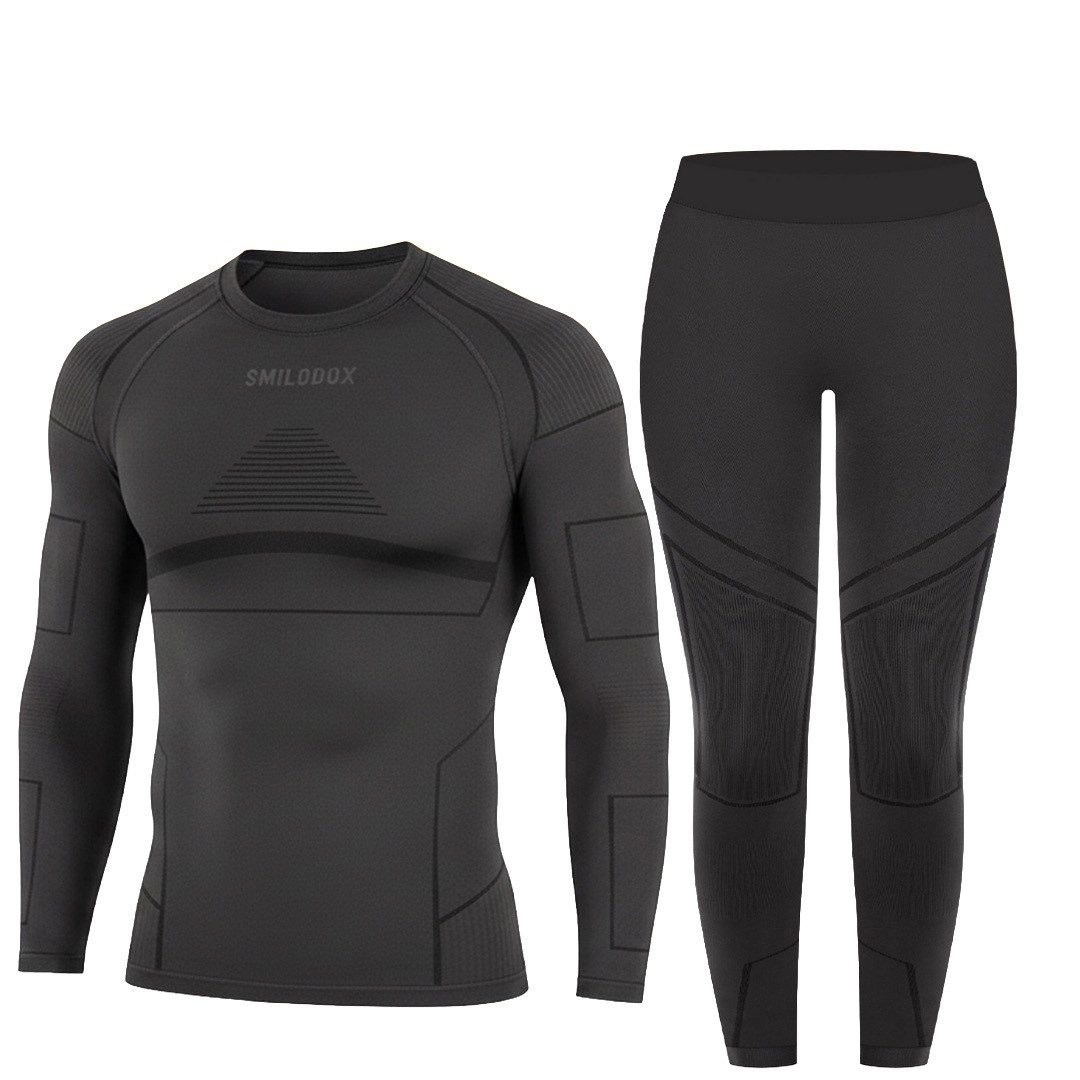 Smilodox Thermounterhemd Thermounterwäsche Set Herren - Funktionsunterwäsche - Thermowäsche Set ideal für Wintersportaktivitäten, atmungsaktiv, Seamless