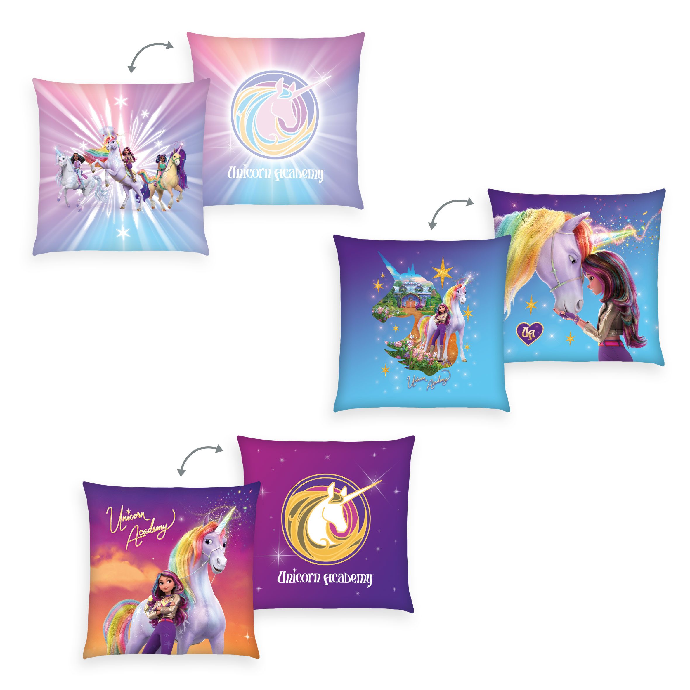 Unicorn Academy Dekokissen Unicorn Academy, hochfarbig bedruckt