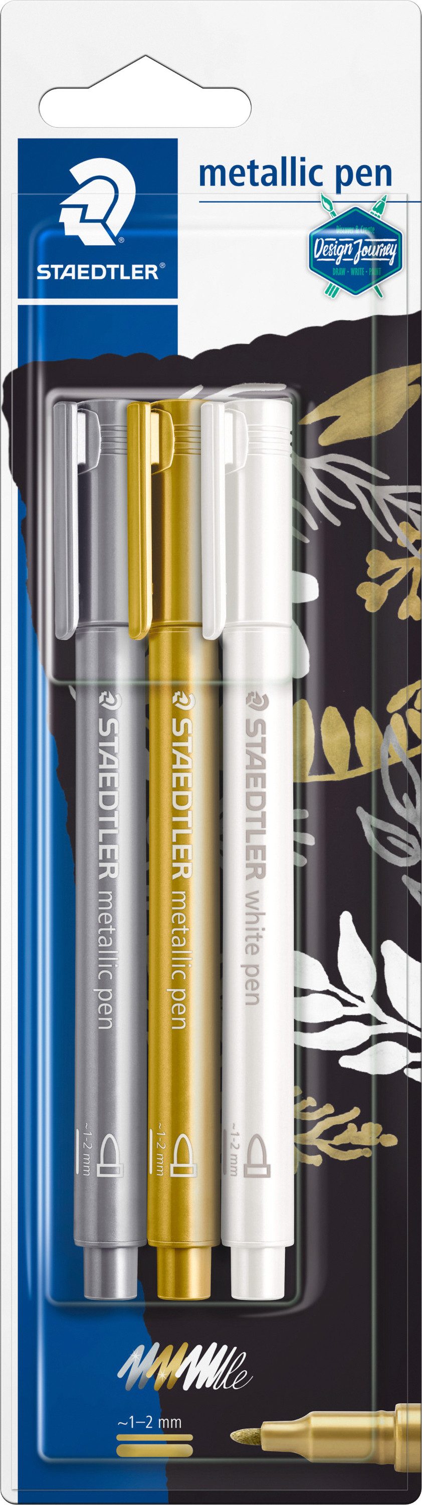STAEDTLER Marker Permanent-Marker "Metallic", Rundspitze, 3 Farben