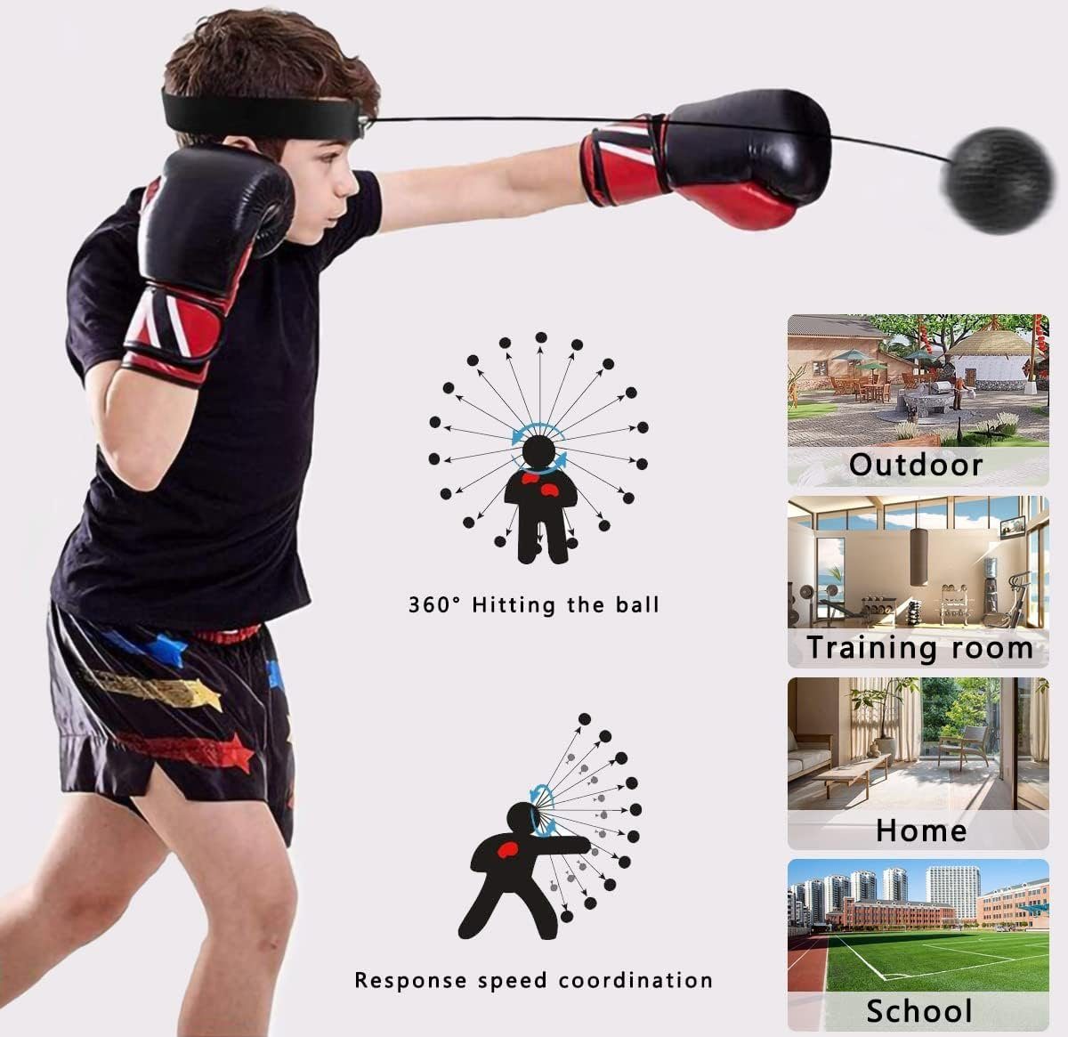 XDeer Lernspielzeug Reflexball,Box-Trainingsball Set,Boxing Reflexball, Ide günstig online kaufen