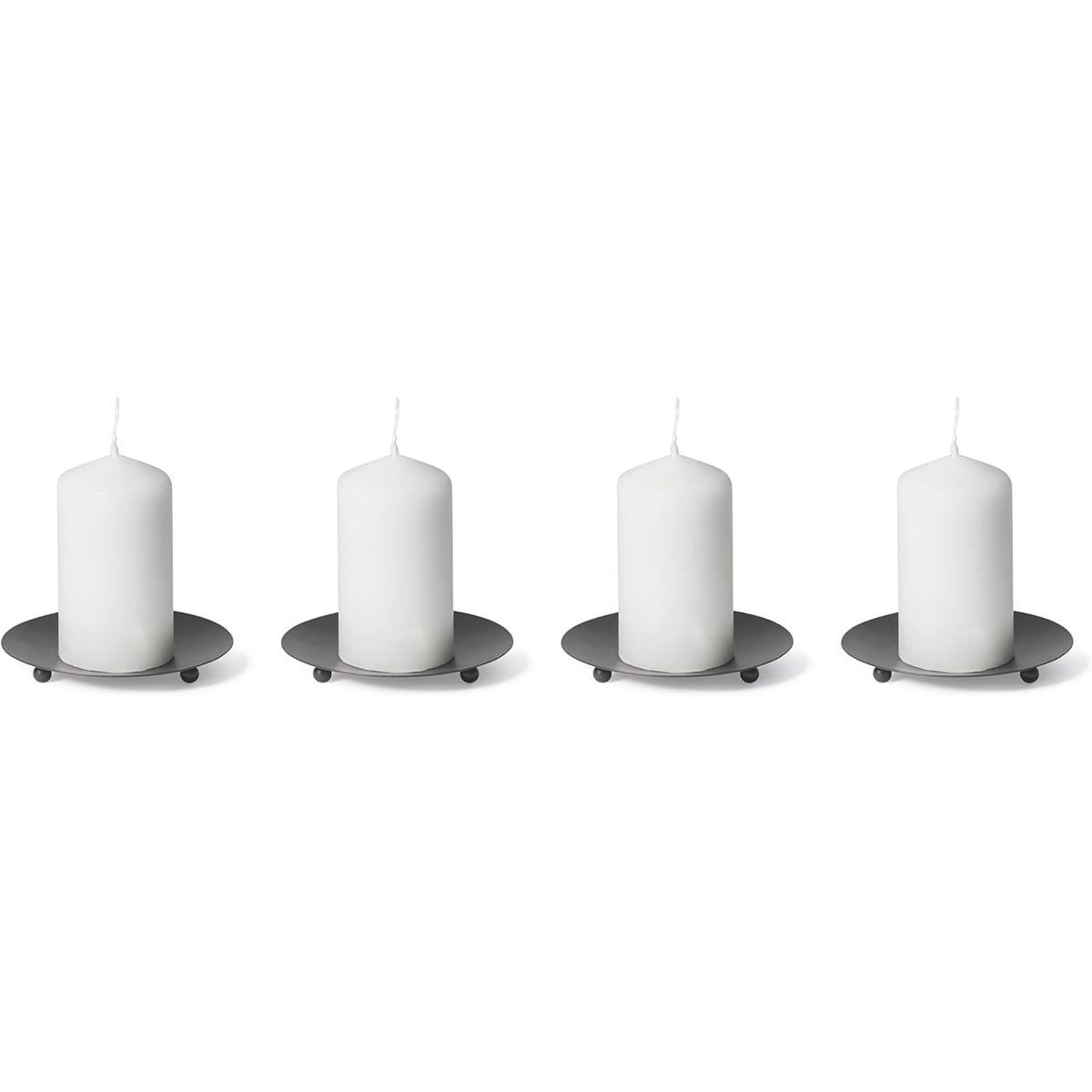 Novaliv Kerzenständer 20513-6x (6 St), 6X Kerzenständer 3 Füße SCHWARZ 7,5cm Kerzenteller Kerzenhalter Dekote – Bild 5 von 5