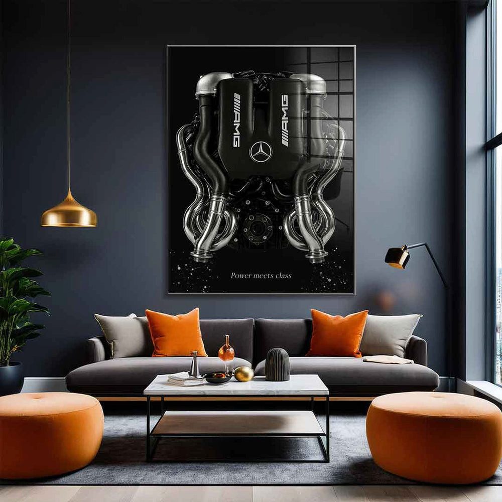 DOTCOMCANVAS® Acrylglasbild Mercedes V8 Engine - Acrylglas, Acrylglasbild Mercedes V8 engine Wandbild Kunstdruck