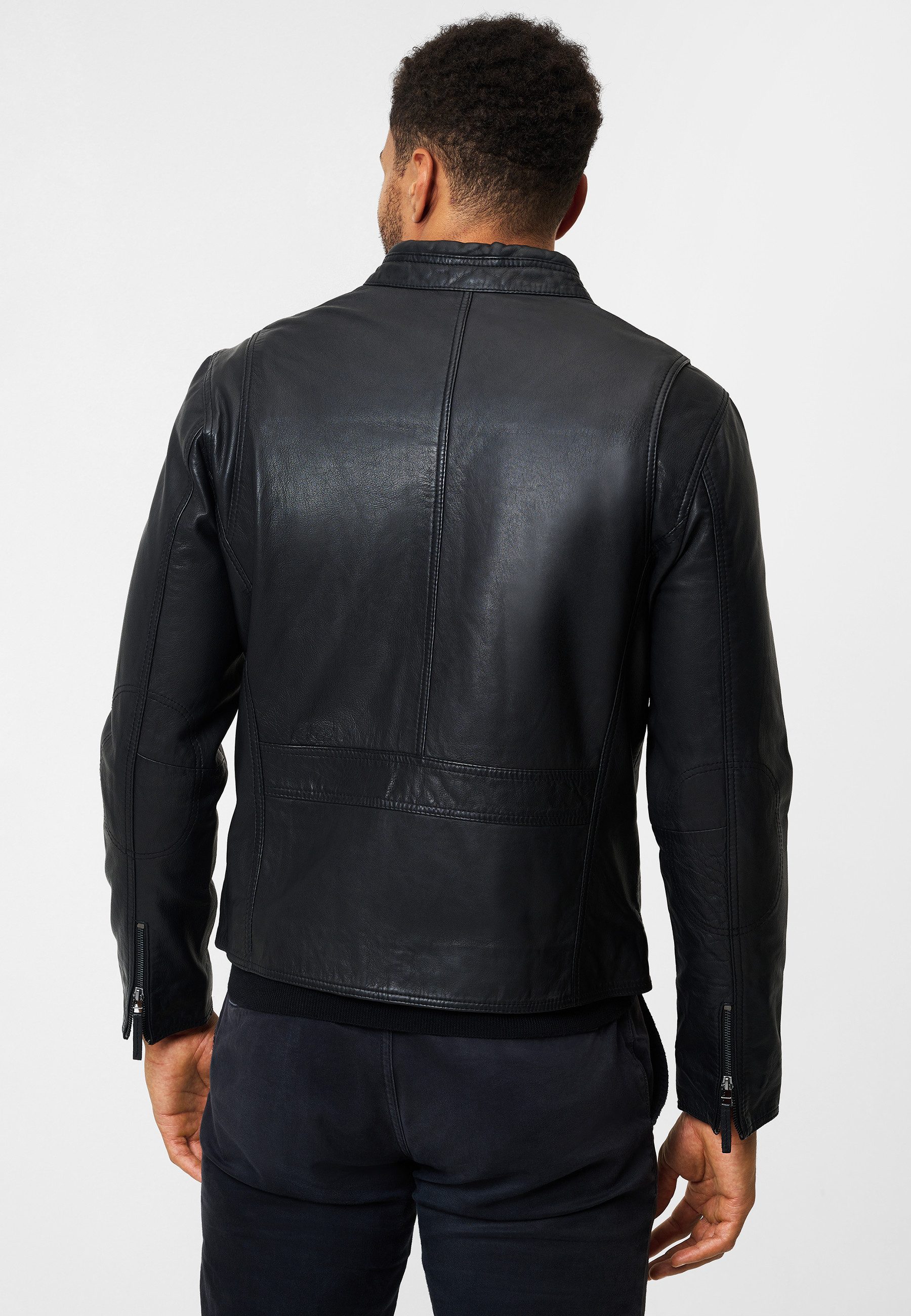 RICANO Lederjacke Traveller Bikerjacke aus Lamm-Nappa-Leder