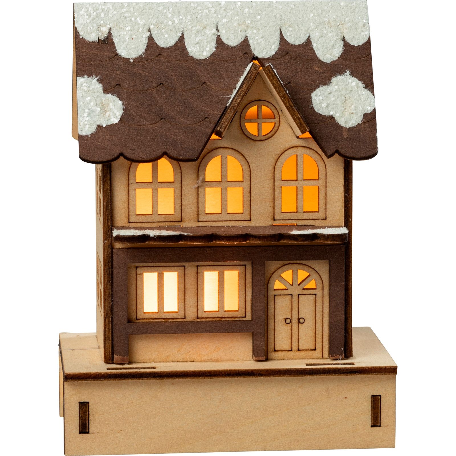 HGD Holz-Glas-Design Weihnachtsfigur LED Stadthaus Weihnachtsdekoration (Stück, 1 St., 1 Weihnachtsfigur)