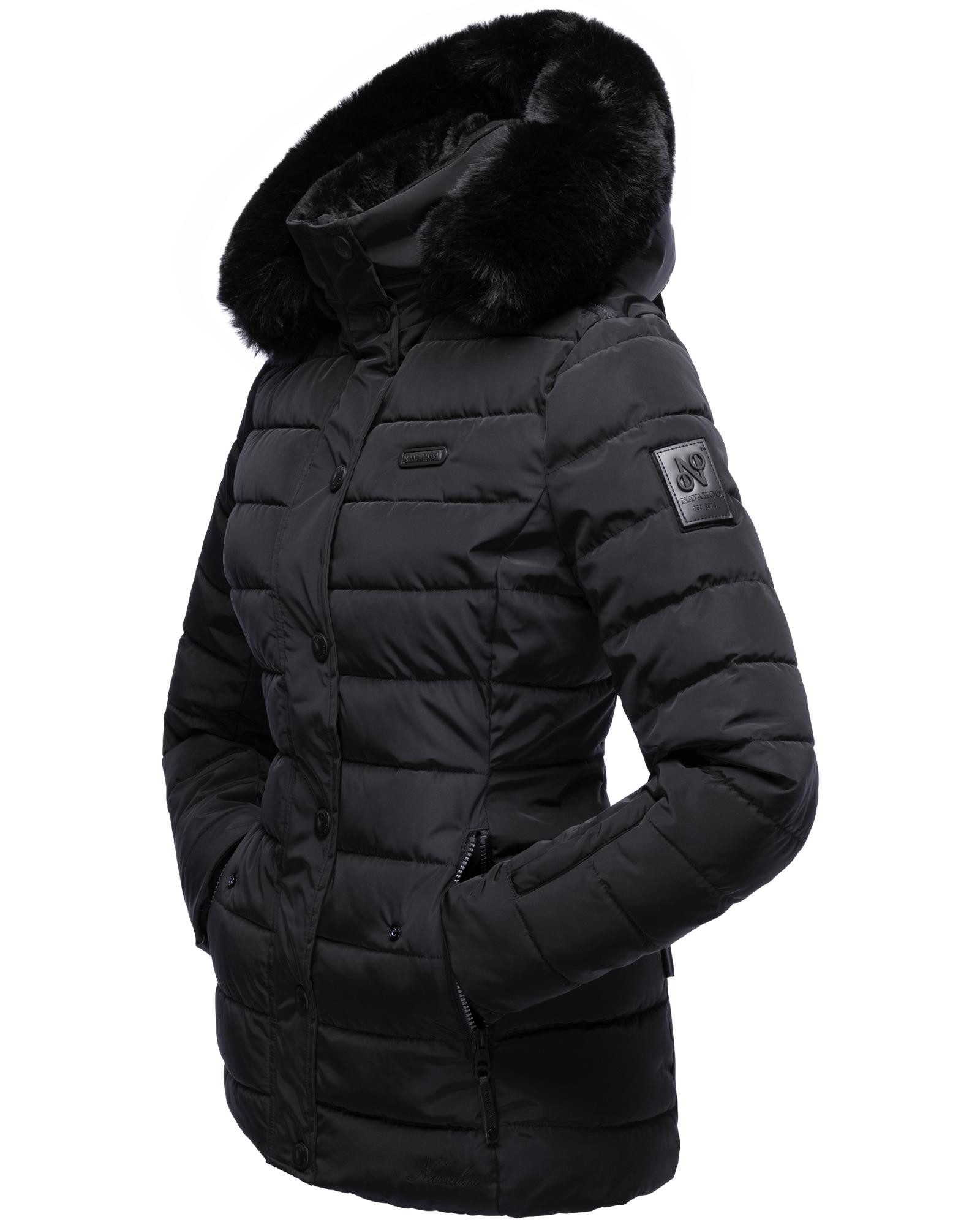 Navahoo Steppjacke Milianaa Edle Winterjacke mit weicher Kunstfell-Kapuze – Bild 5 von 5