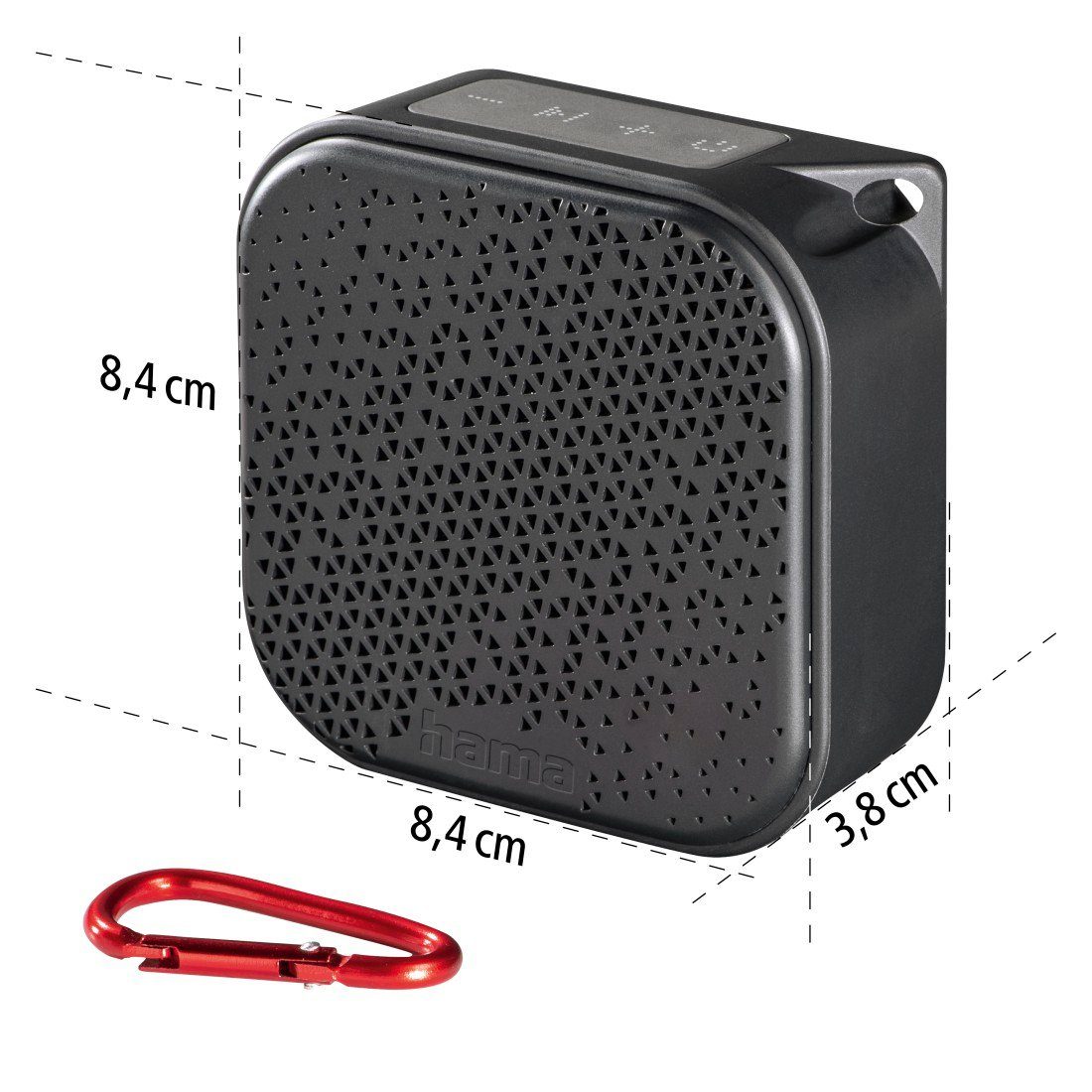 W) mobil, schwarz (3,5 IP67, Bluetooth-Lautsprecher Karabiner) (wasserdicht 3,5W, Mini-Bluetooth-Lautsprecher Hama