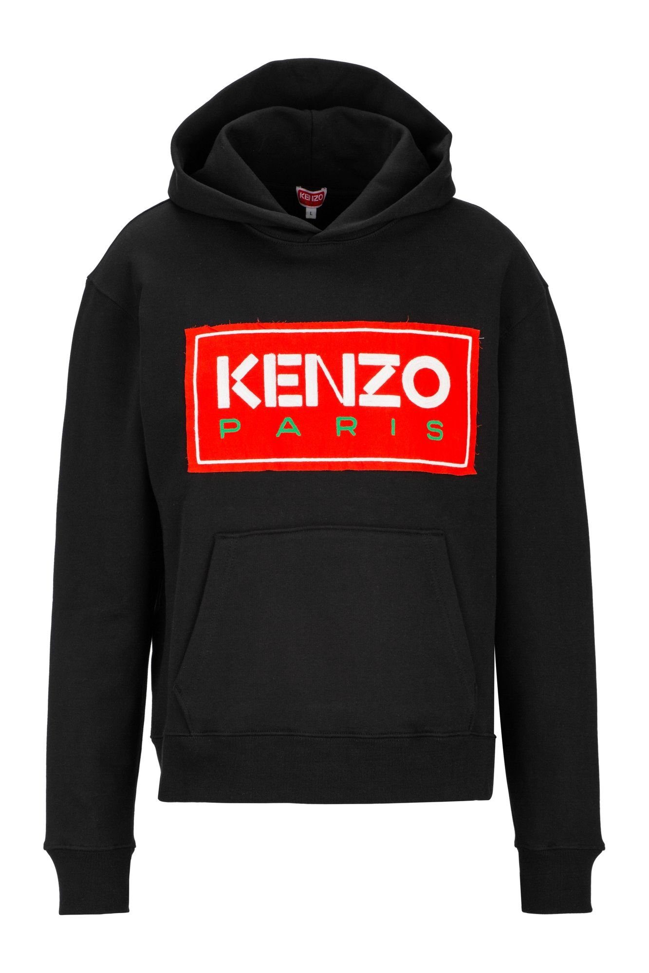 KENZO Hoodie Cotone Logo E Cappuccio mit auffälligem Logo-Blockprint