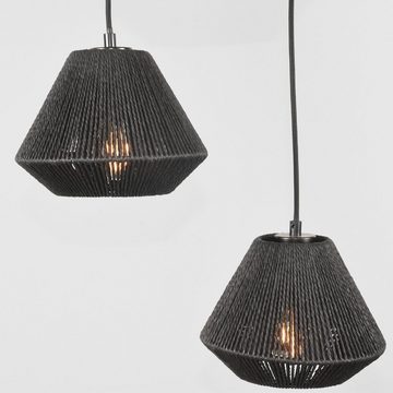 famlights Hängeleuchte, Pendelleuchte Hjördis in Schwarz aus Jute E27 3-flammig, keine Angabe, Leuchtmittel enthalten: Nein, warmweiss, Pendellampe, Pendelleuchte, Hängeleuchte