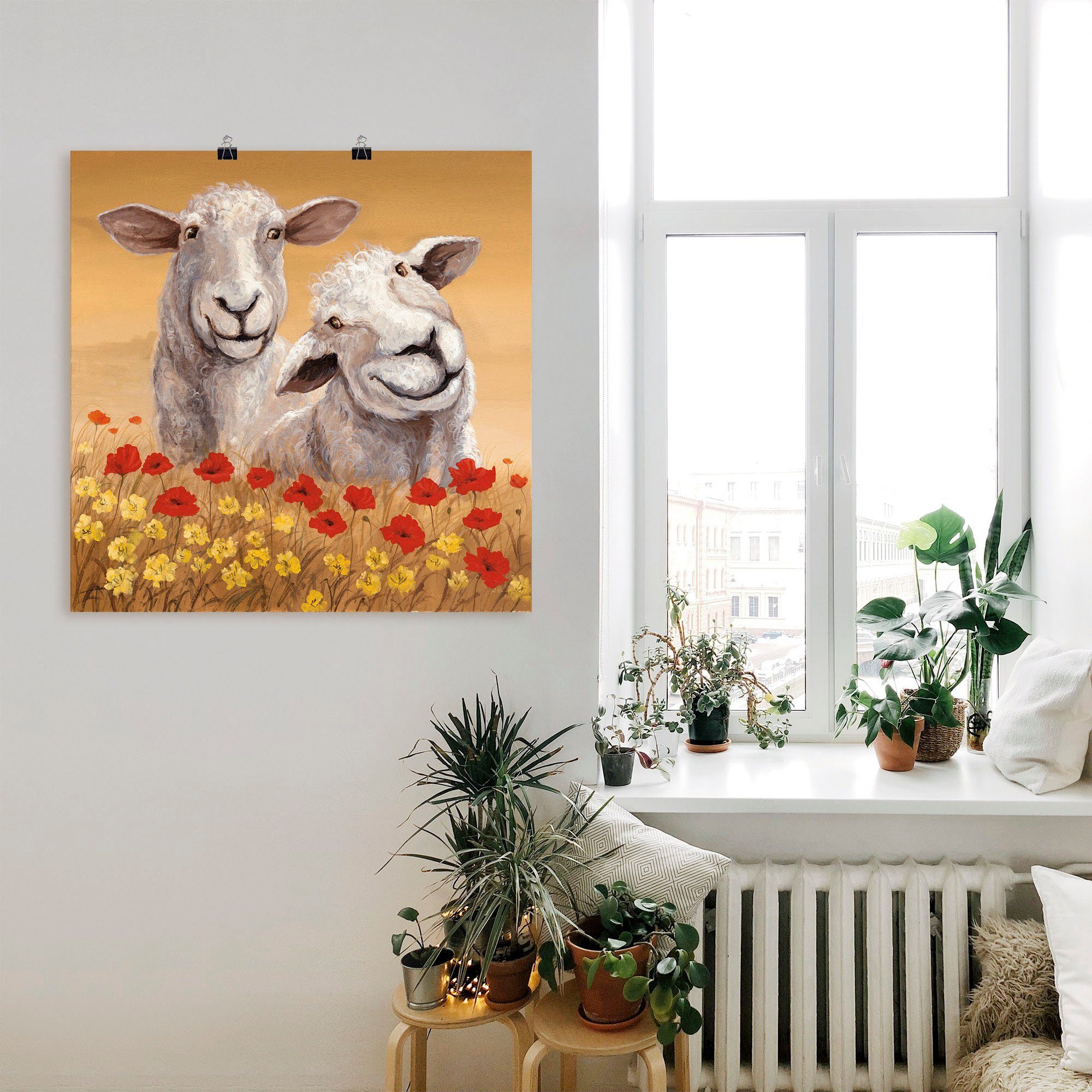 Artland Wandbild Schafe, Haustiere Größen als versch. (1 Wandaufkleber Alubild, Leinwandbild, in St), Poster oder