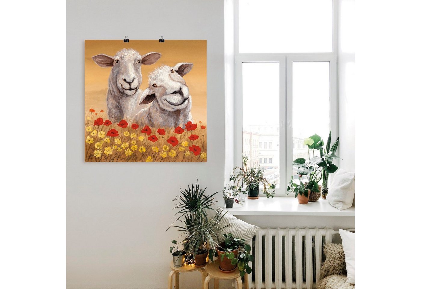 Artland Wandbild »Schafe«, Haustiere (1 Stück), in vielen Größen & Produktarten - Alubild / Outdoorbild für den Außenbereich, Leinwandbild, Poster, Wandaufkleber / Wandtattoo auch für Badezimmer geeignet-HomeTrends