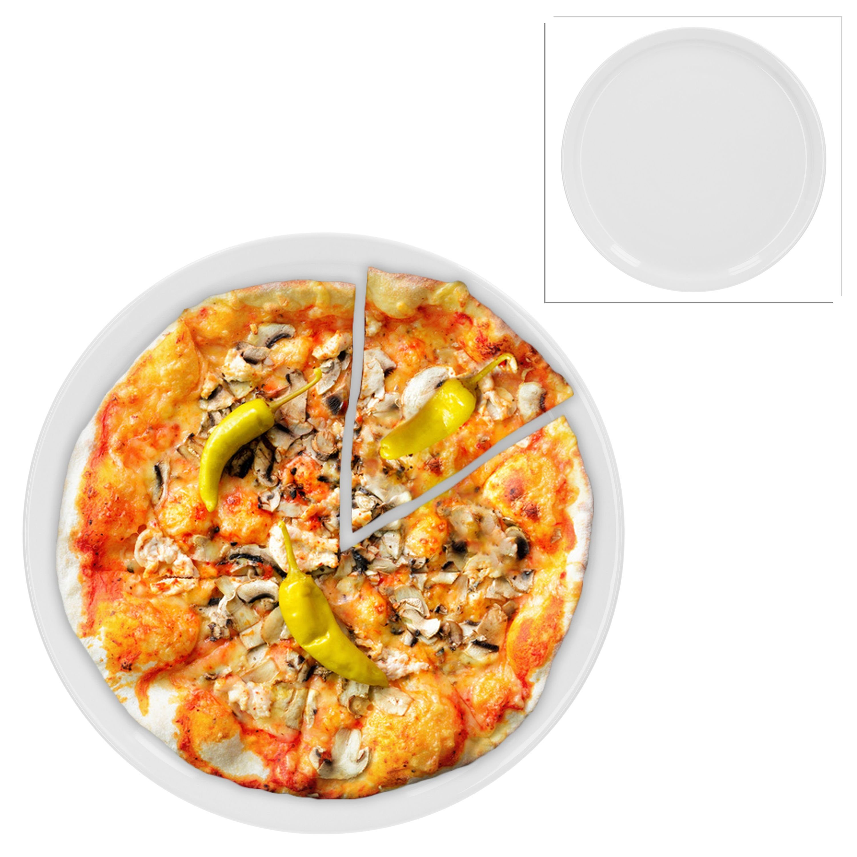 van Well Pizzateller 2er Set weiß 32,5 cm Pizzateller