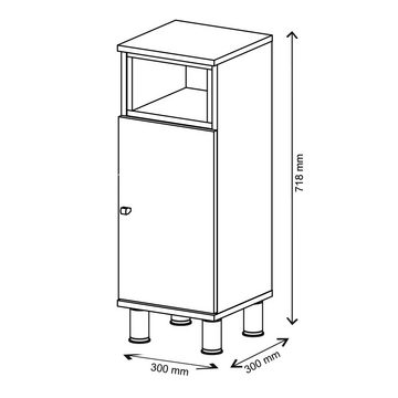 Vicco Midischrank Badezimmerschrank AQUIS Anthrazit