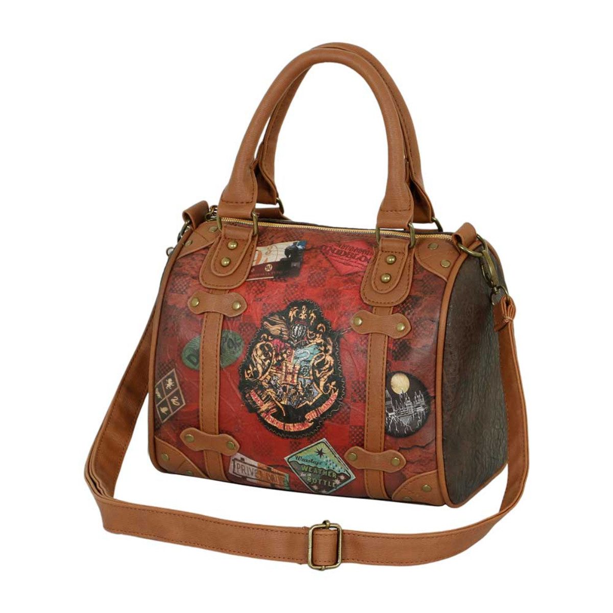Harry Potter Handtasche Railway Damen Handtasche Braun mit Reißverschluss und Griffen