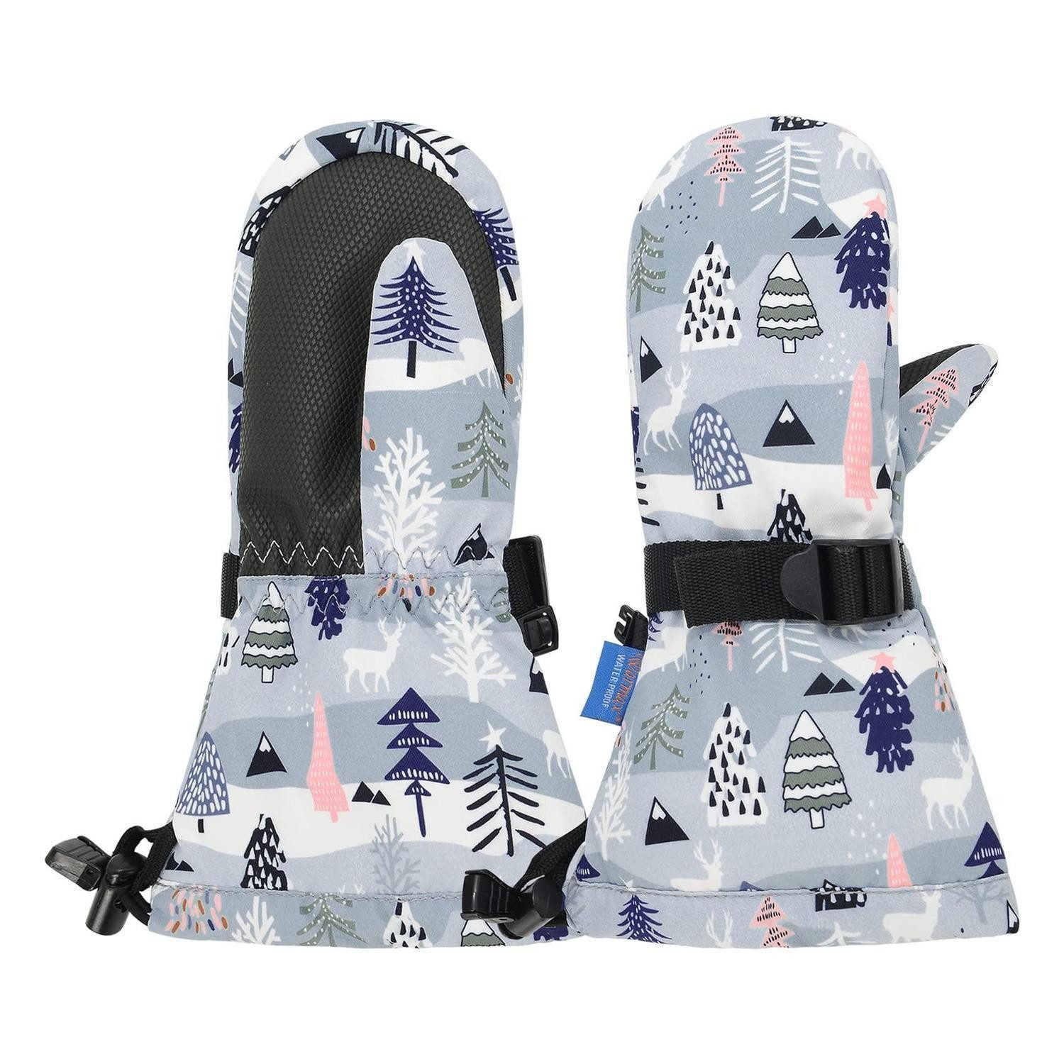 LuxusKollektion Skihandschuhe Fäustlinge Kinder Winter Wasserdicht Unise 2-4 Jahre Grau (1-St)