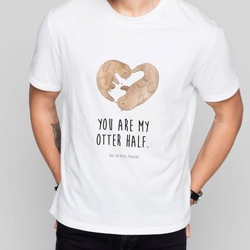 Mr. & Mrs. Panda T-Shirt Otter Herz - Weiß - Geschenk, Liebesbeweis, Liebesgeschenk, Jahrestag (1-tlg)