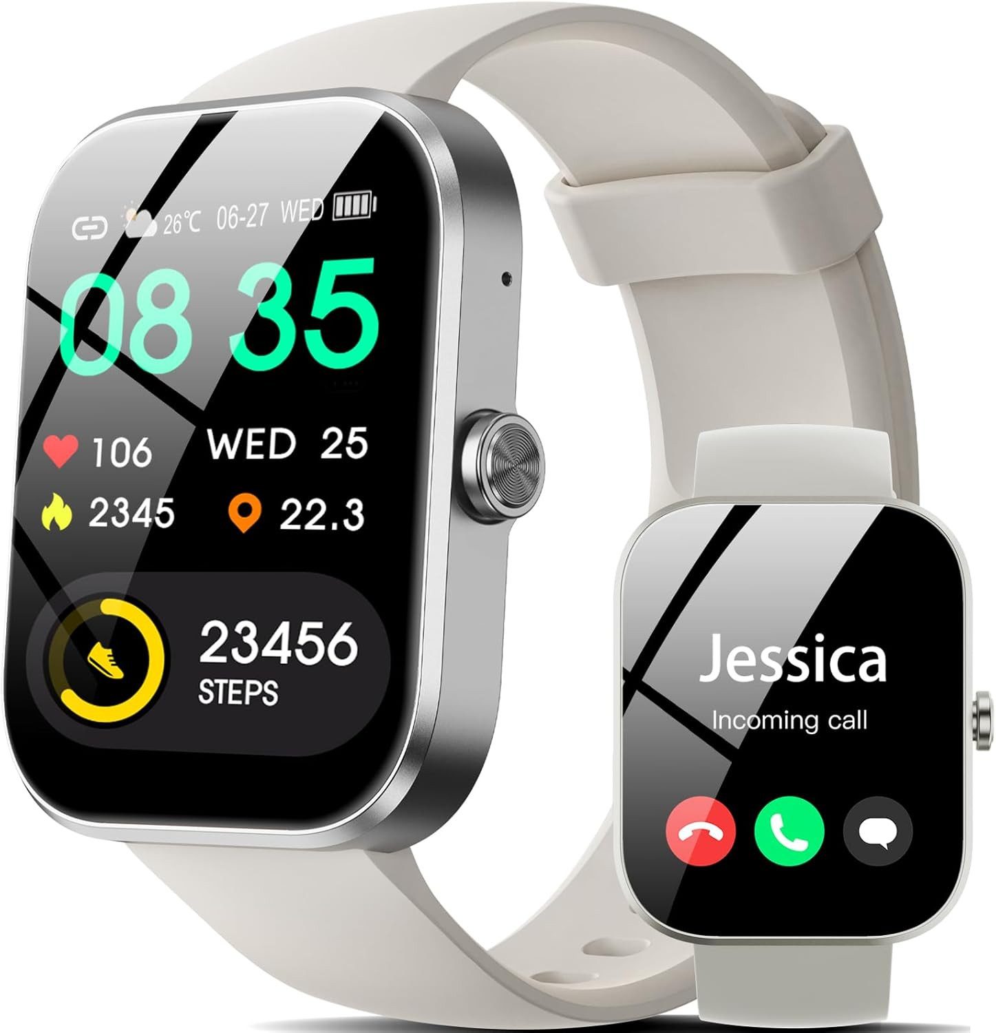 Rainpal ZN981A Smartwatch (4,7 cm, Android ios), Smartwatch mit Telefonfunktion, 112 Sportmodi, Gesundheits