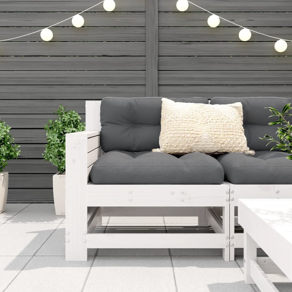 vidaXL Sofaelement Gartensofa mit Armlehne Weiß günstig online kaufen