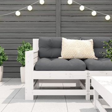 vidaXL Loungesofa Gartensofa mit Armlehne Weiß 69x62x70,5 cm Massivholz Kiefer