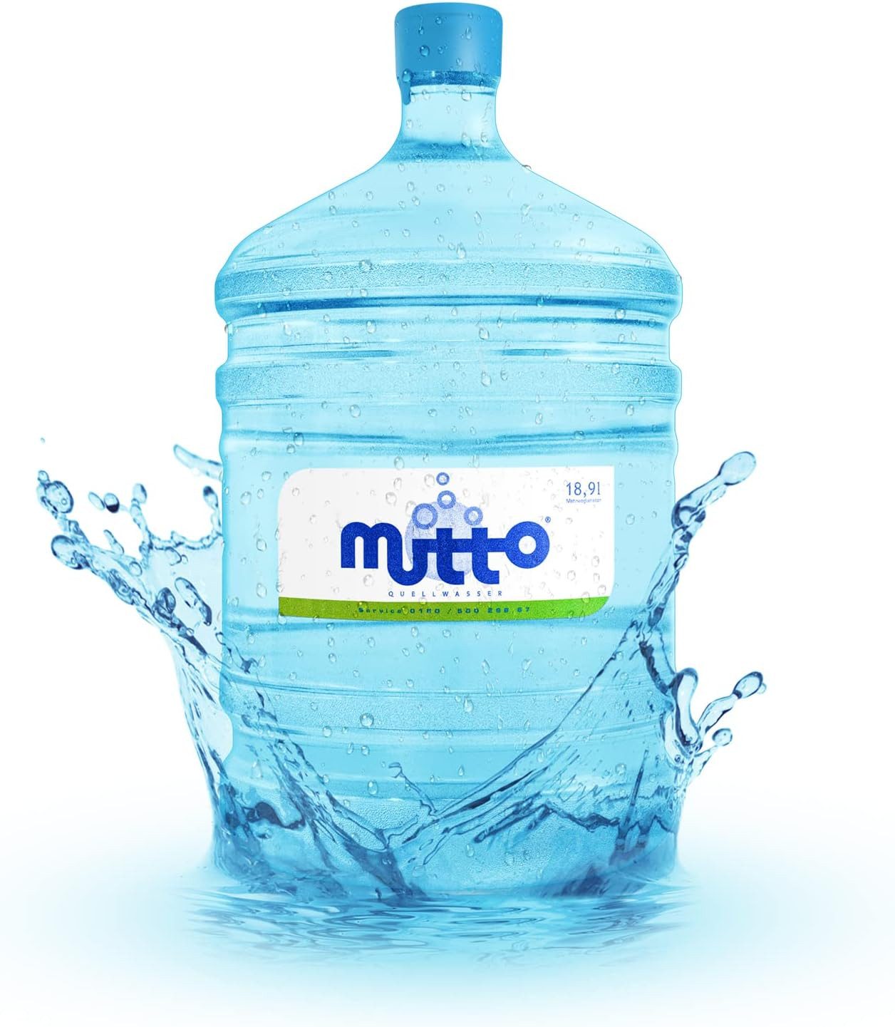 Mutto Handpumpe Mutto Premium Quellwasser 19 Liter + manuelle HANDPUMPE (2-tlg)