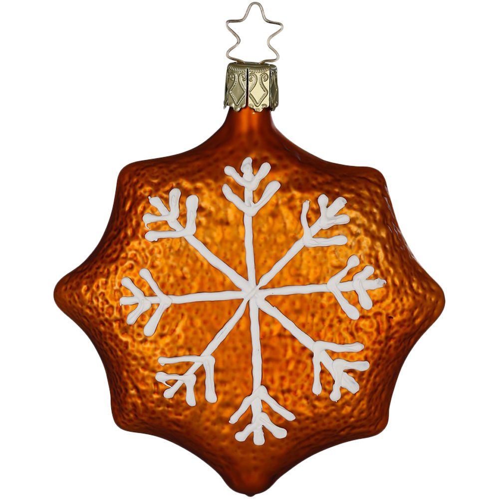 INGE-GLAS® Christbaumschmuck Lebkuchen Stern, Pfefferkuchen Weihnachtsgebäck 9cm (1-tlg), mundgeblasen, handbemalt