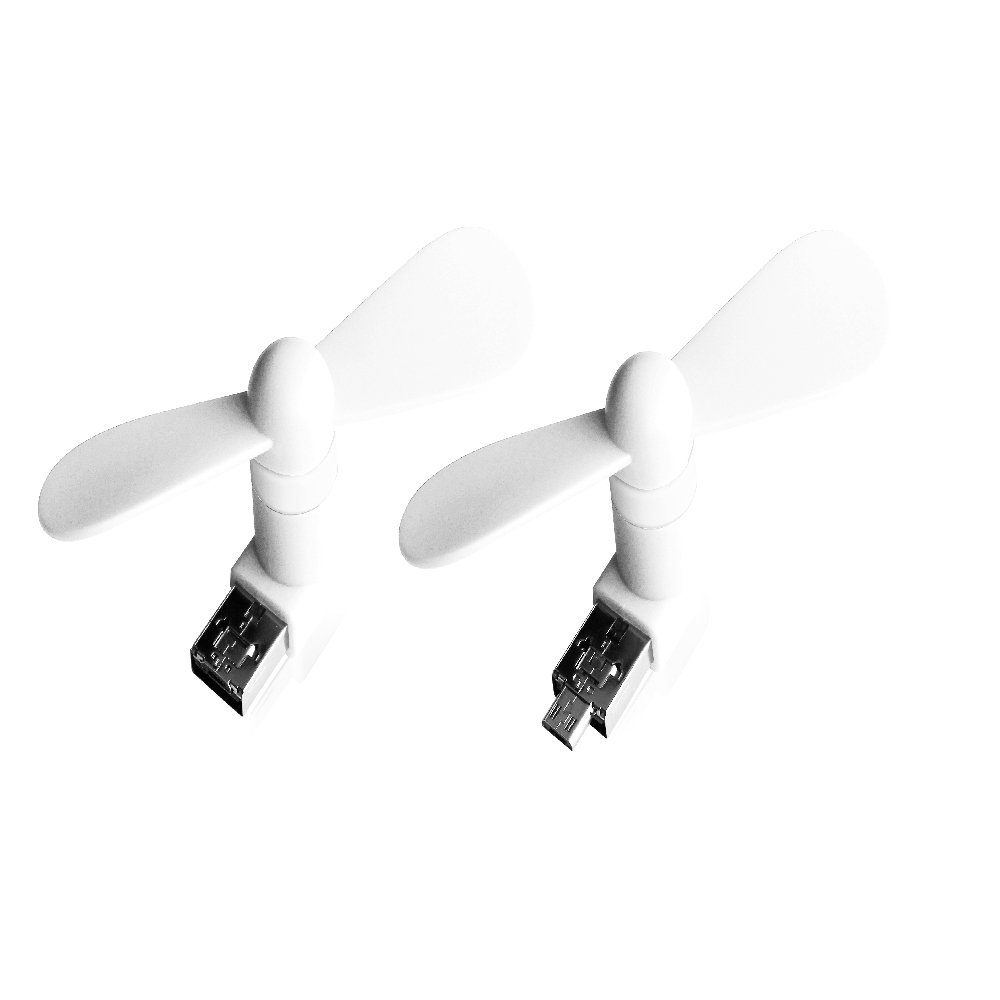 XLAYER Mini USB-Ventilator Ventilator XLayer Colour Line Mini Fan 2-in-1 Micro USB & USB Weiss