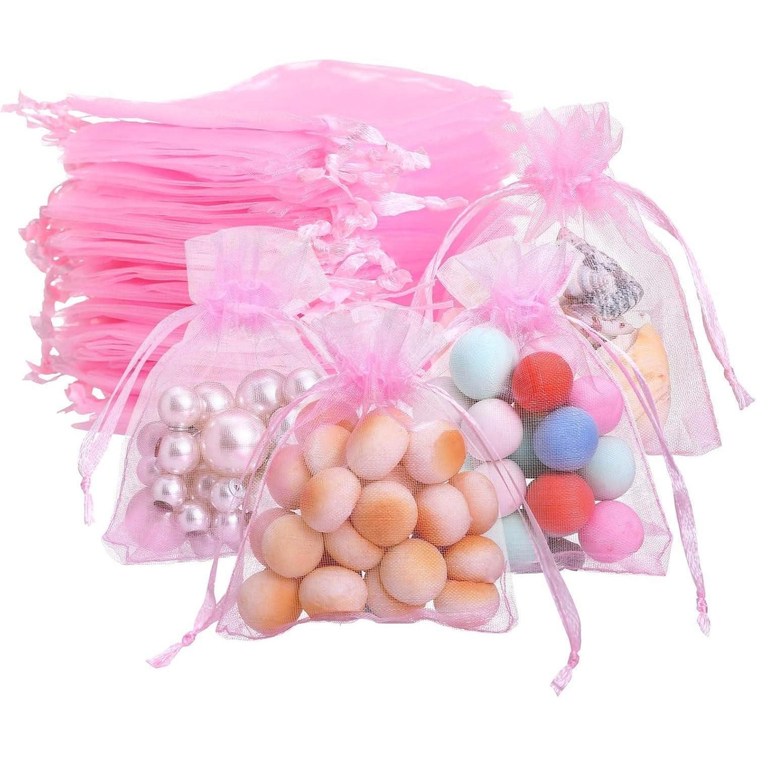 LuxusKollektion Beuteltasche Organzasäckchen Schmuck Geschenk Verpackung 7*9cm 120pcs Rosa